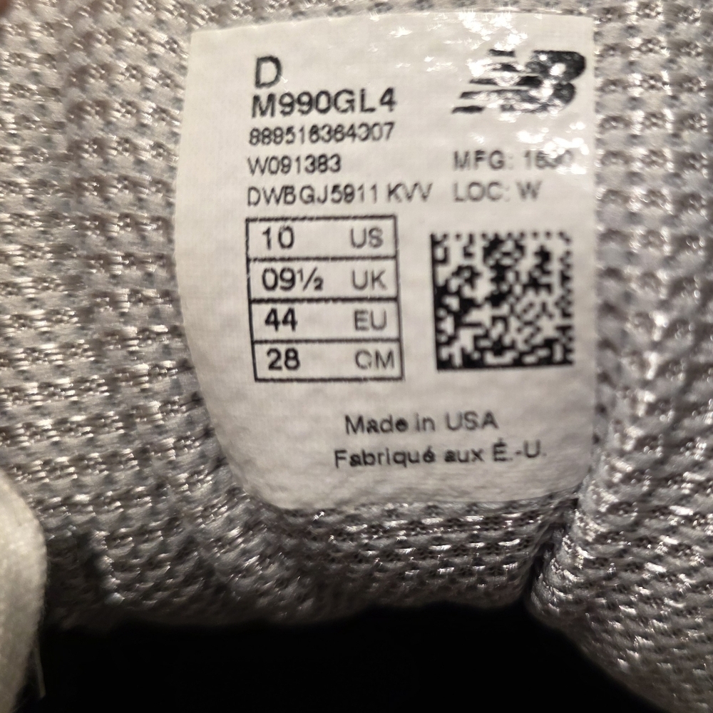 New Balance 990v4 Gray Sz 10 - Picture 8 of 8
